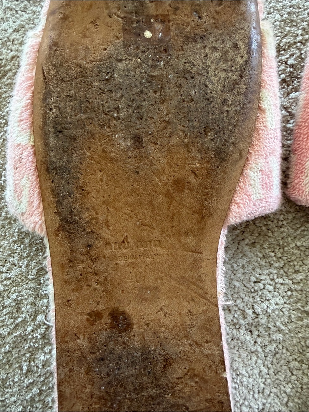 Miu Miu Logo Terry Slides! - Picture 3 of 6